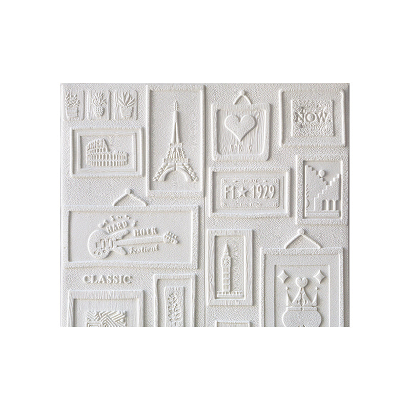 Indoor Wall Paneling 3D Print Peel and Stick Waterproof Wall Panel White Clearhalo 'Flooring 'Home Improvement' 'home_improvement' 'home_improvement_wall_paneling' 'Wall Paneling' 'wall_paneling' 'Walls & Ceilings' Walls and Ceiling' 7325308