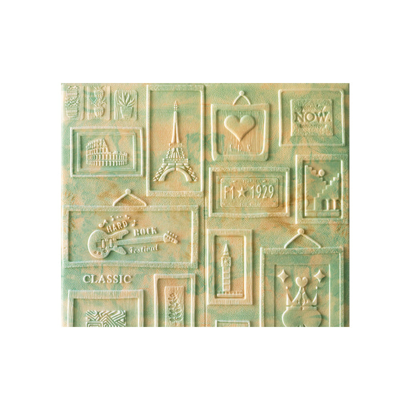 Indoor Wall Paneling 3D Print Peel and Stick Waterproof Wall Panel Green Clearhalo 'Flooring 'Home Improvement' 'home_improvement' 'home_improvement_wall_paneling' 'Wall Paneling' 'wall_paneling' 'Walls & Ceilings' Walls and Ceiling' 7325314