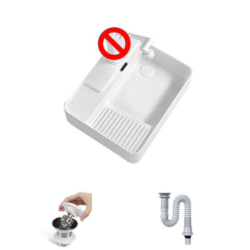 Modern Vessel Lavatory Sink Porcelain with Overflow Wash Stand 20.3"L x 16.5"W x 6.1"H Left Washboard Sink Clearhalo 'Bathroom Remodel & Bathroom Fixtures' 'Bathroom Sinks & Faucet Components' 'Bathroom Sinks' 'bathroom_sink' 'Home Improvement' 'home_improvement' 'home_improvement_bathroom_sink' 7325880