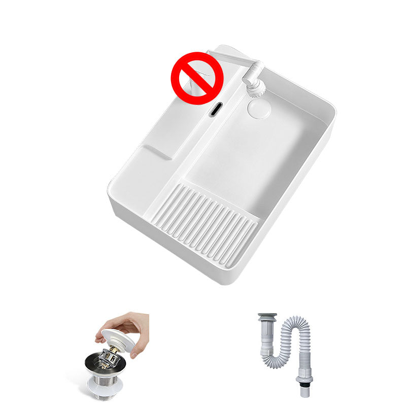 Modern Vessel Lavatory Sink Porcelain with Overflow Wash Stand 24"L x 17"W x 6"H Left Washboard Sink Clearhalo 'Bathroom Remodel & Bathroom Fixtures' 'Bathroom Sinks & Faucet Components' 'Bathroom Sinks' 'bathroom_sink' 'Home Improvement' 'home_improvement' 'home_improvement_bathroom_sink' 7325899