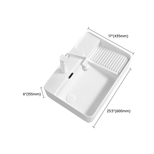 Modern Vessel Lavatory Sink Porcelain with Overflow Wash Stand Clearhalo 'Bathroom Remodel & Bathroom Fixtures' 'Bathroom Sinks & Faucet Components' 'Bathroom Sinks' 'bathroom_sink' 'Home Improvement' 'home_improvement' 'home_improvement_bathroom_sink' 7325919