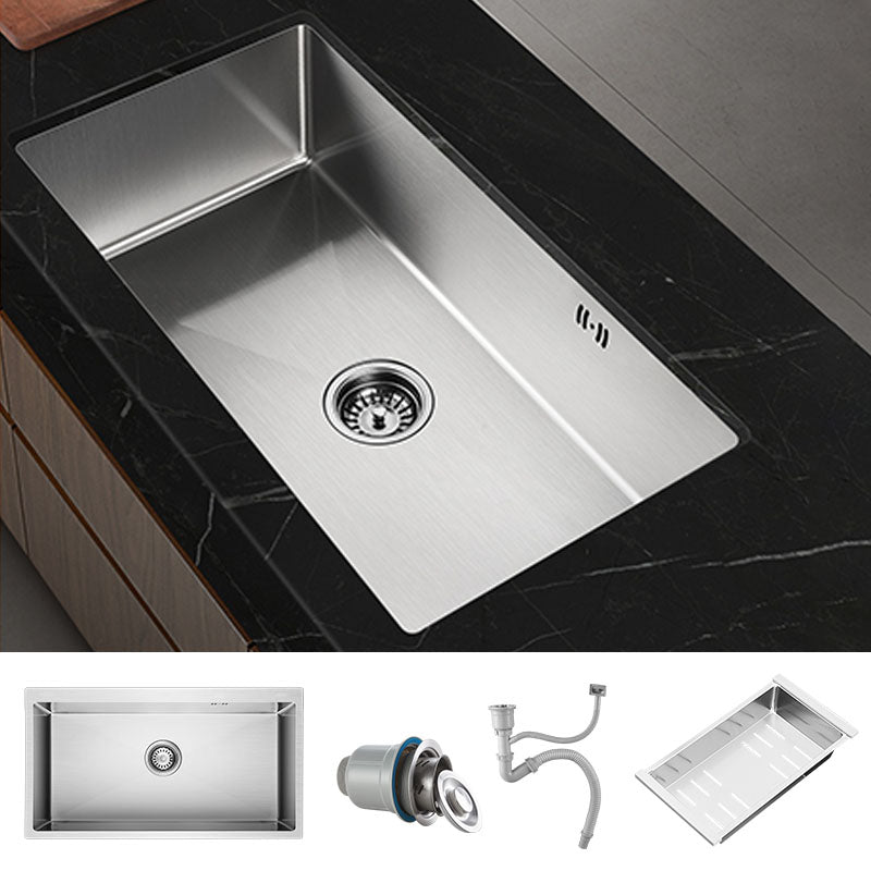 Modern Kitchen Bar Sink Stainless Steel with Soundproofing Workstation Ledge Sink Only None Clearhalo 'Home Improvement' 'home_improvement' 'home_improvement_kitchen_sinks' 'Kitchen Remodel & Kitchen Fixtures' 'Kitchen Sinks & Faucet Components' 'Kitchen Sinks' 'kitchen_sinks' 7325923