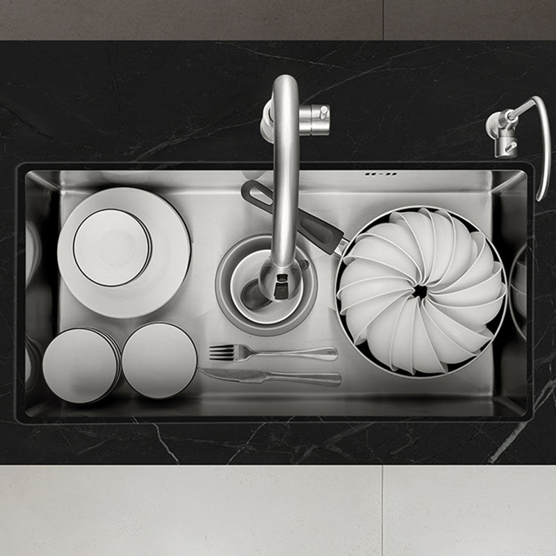 Modern Kitchen Bar Sink Stainless Steel with Soundproofing Workstation Ledge Clearhalo 'Home Improvement' 'home_improvement' 'home_improvement_kitchen_sinks' 'Kitchen Remodel & Kitchen Fixtures' 'Kitchen Sinks & Faucet Components' 'Kitchen Sinks' 'kitchen_sinks' 7325925