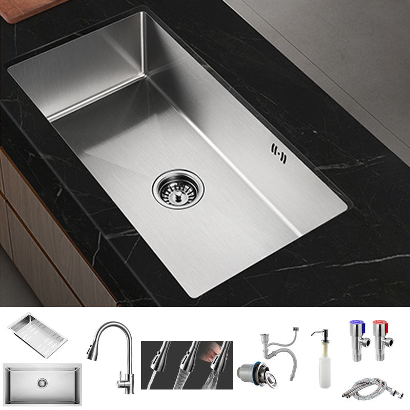 Modern Kitchen Bar Sink Stainless Steel with Soundproofing Workstation Ledge Sink with Faucet Three Outlet Water Draw Tap Clearhalo 'Home Improvement' 'home_improvement' 'home_improvement_kitchen_sinks' 'Kitchen Remodel & Kitchen Fixtures' 'Kitchen Sinks & Faucet Components' 'Kitchen Sinks' 'kitchen_sinks' 7325928