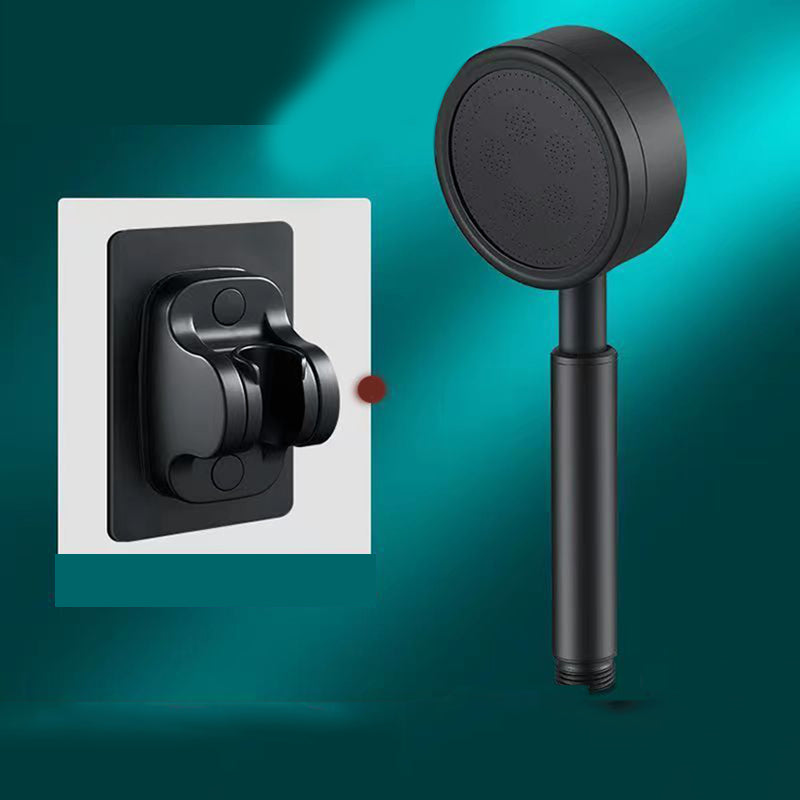 Modern Aluminium Hand Shower Adjustable Water Flow Wall-Mount Hand Shower Black Shower Head with Wall Pedestal Hose not included Clearhalo 'Bathroom Remodel & Bathroom Fixtures' 'Home Improvement' 'home_improvement' 'home_improvement_shower_heads' 'Shower Heads' 'shower_heads' 'Showers & Bathtubs Plumbing' 'Showers & Bathtubs' 7326043
