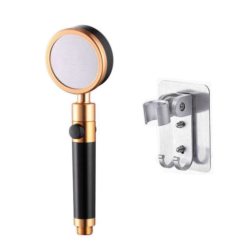 Modern Aluminium Hand Shower Adjustable Water Flow Wall-Mount Hand Shower Gold Shower Head with Wall Pedestal Hose not included Clearhalo 'Bathroom Remodel & Bathroom Fixtures' 'Home Improvement' 'home_improvement' 'home_improvement_shower_heads' 'Shower Heads' 'shower_heads' 'Showers & Bathtubs Plumbing' 'Showers & Bathtubs' 7326046