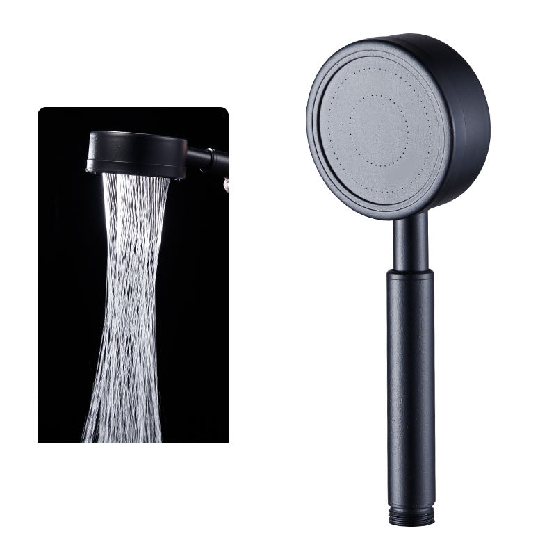 Round Water Filtration Hand Shower Medium Flow Stainless Steel Hand Shower Black Hand Shower Hose not included Clearhalo 'Bathroom Remodel & Bathroom Fixtures' 'Home Improvement' 'home_improvement' 'home_improvement_shower_heads' 'Shower Heads' 'shower_heads' 'Showers & Bathtubs Plumbing' 'Showers & Bathtubs' 7326049