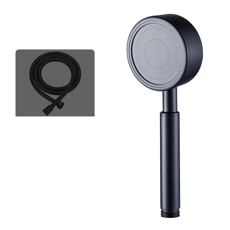 Round Water Filtration Hand Shower Medium Flow Stainless Steel Hand Shower Black Shower Head with Hose Clearhalo 'Bathroom Remodel & Bathroom Fixtures' 'Home Improvement' 'home_improvement' 'home_improvement_shower_heads' 'Shower Heads' 'shower_heads' 'Showers & Bathtubs Plumbing' 'Showers & Bathtubs' 7326057