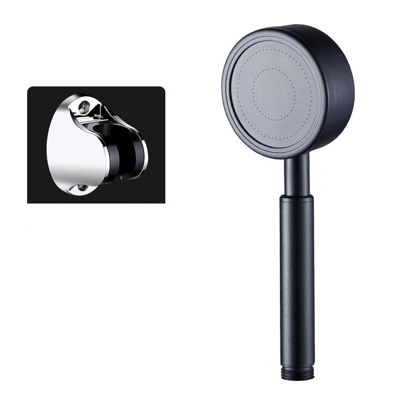 Round Water Filtration Hand Shower Medium Flow Stainless Steel Hand Shower Black Shower Head with Wall Pedestal Hose not included Clearhalo 'Bathroom Remodel & Bathroom Fixtures' 'Home Improvement' 'home_improvement' 'home_improvement_shower_heads' 'Shower Heads' 'shower_heads' 'Showers & Bathtubs Plumbing' 'Showers & Bathtubs' 7326061