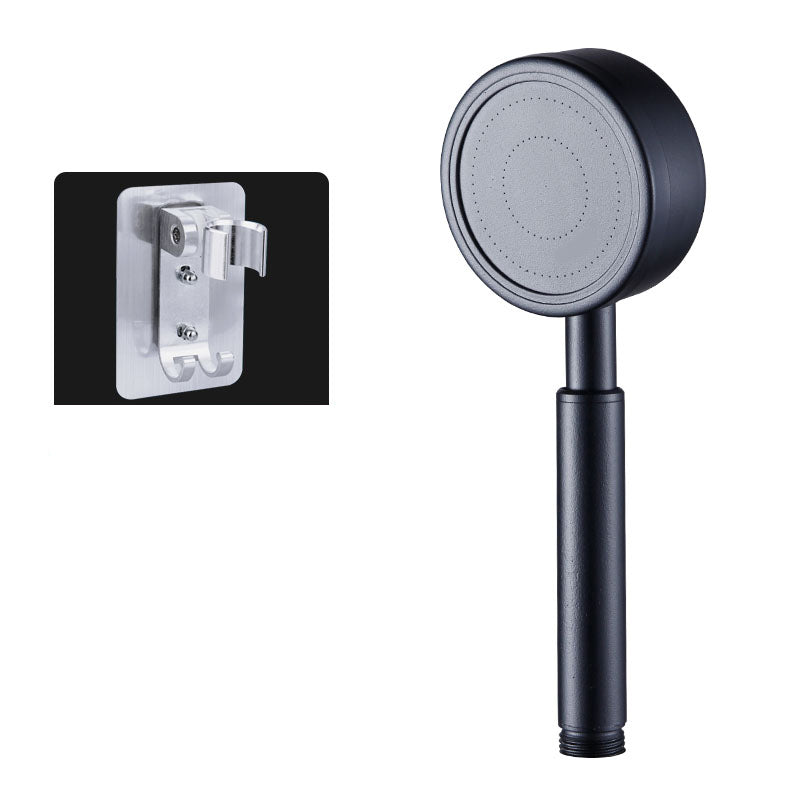 Round Water Filtration Hand Shower Medium Flow Stainless Steel Hand Shower Black Shower & Punch-free Wall Seat Hose not included Clearhalo 'Bathroom Remodel & Bathroom Fixtures' 'Home Improvement' 'home_improvement' 'home_improvement_shower_heads' 'Shower Heads' 'shower_heads' 'Showers & Bathtubs Plumbing' 'Showers & Bathtubs' 7326068