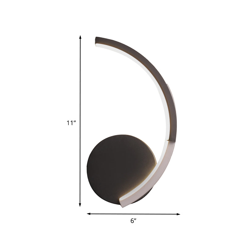 Curved Line Living Room Sconce Acrylic LED Modern Wall Mounted Lamp Fixture in Black, White/Warm Light Clearhalo 'Cast Iron' 'Glass' 'Industrial' 'Modern wall lights' 'Modern' 'Tiffany' 'Traditional wall lights' 'Wall Lamps & Sconces' 'Wall Lights' Lighting' 732622