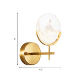 Gold Circle Panel Sconce Light Fixture Post Modern LED Acrylic Wall Lamp with Lotus Pattern in White/Warm Light Clearhalo 'Cast Iron' 'Glass' 'Industrial' 'Modern wall lights' 'Modern' 'Tiffany' 'Traditional wall lights' 'Wall Lamps & Sconces' 'Wall Lights' Lighting' 732657