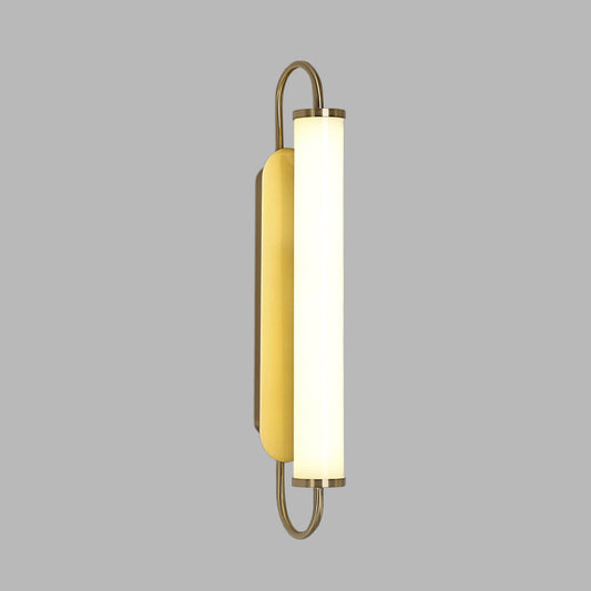 Arc Rectangle Metal Wall Sconce Post-Modern LED Gold Wall Mount Fixture with Tube Acrylic Shade Clearhalo 'Cast Iron' 'Glass' 'Industrial' 'Modern wall lights' 'Modern' 'Tiffany' 'Traditional wall lights' 'Wall Lamps & Sconces' 'Wall Lights' Lighting' 732661