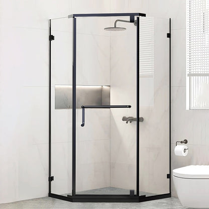 Semi Frameless Pivot Shower Door Scratch Resistant Clear Shower Door Right Clearhalo 'Bathroom Remodel & Bathroom Fixtures' 'Home Improvement' 'home_improvement' 'home_improvement_shower_tub_doors' 'Shower and Tub Doors' 'shower_tub_doors' 'Showers & Bathtubs' 7326741