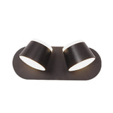 Black Finish Drum Wall Sconce Modernist 2 Lights Metallic LED Adjustable Wall Mount Lamp Fixture Clearhalo 'Cast Iron' 'Glass' 'Industrial' 'Modern wall lights' 'Modern' 'Tiffany' 'Traditional wall lights' 'Wall Lamps & Sconces' 'Wall Lights' Lighting' 732680