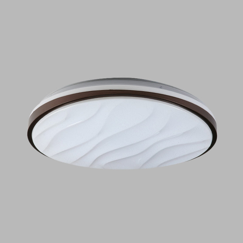 Round and Wave Bedroom Flush Mount Acrylic 16"/19.5" Dia LED Modernist Ceiling Flush in Black, Warm/White Light Clearhalo 'Ceiling Lights' 'Close To Ceiling Lights' 'Close to ceiling' 'Flush mount' Lighting' 732697