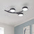 Metallic Small Drum Flush Mount Fixture Modernist LED Black Semi Ceiling Flush with Branch Design Black Clearhalo 'Ceiling Lights' 'Close To Ceiling Lights' 'Close to ceiling' 'Semi-flushmount' Lighting' 732750