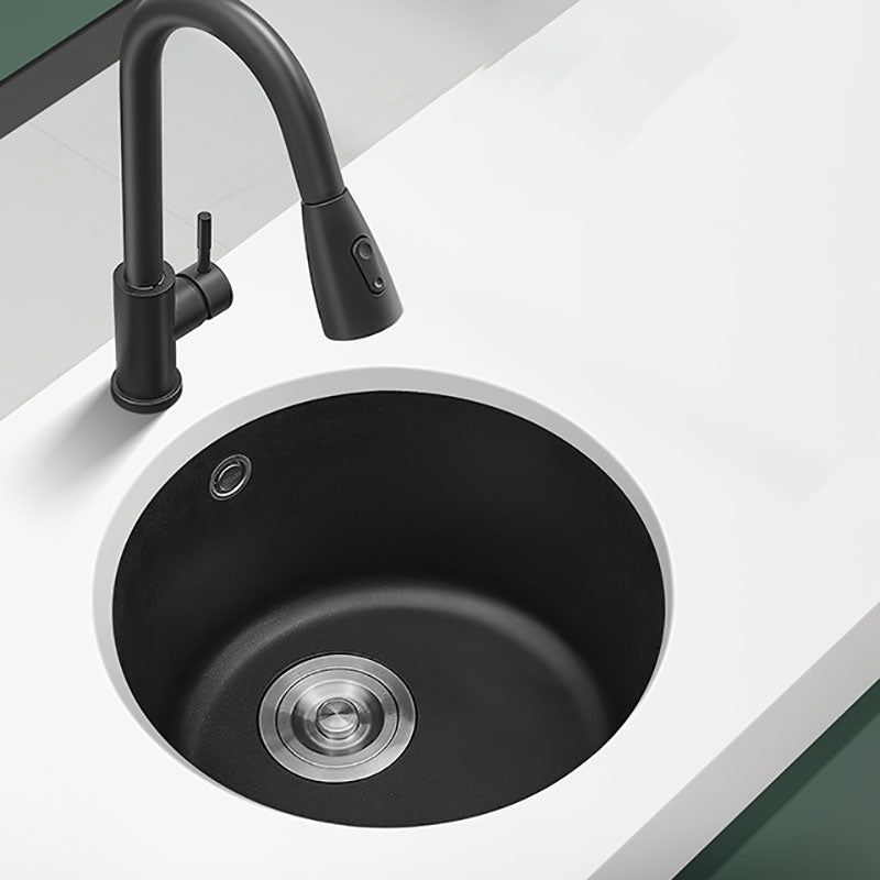 Undermount Kitchen Bar Sink Quartz Round Shape Kitchen Bar Sink Clearhalo 'Home Improvement' 'home_improvement' 'home_improvement_kitchen_sinks' 'Kitchen Remodel & Kitchen Fixtures' 'Kitchen Sinks & Faucet Components' 'Kitchen Sinks' 'kitchen_sinks' 7327562