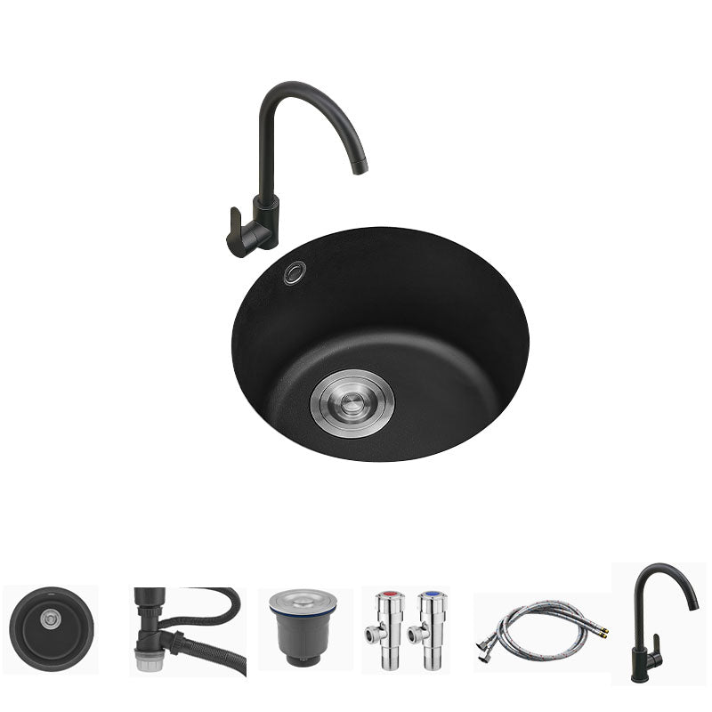 Undermount Kitchen Bar Sink Quartz Round Shape Kitchen Bar Sink Sink with Faucet Round Faucet Clearhalo 'Home Improvement' 'home_improvement' 'home_improvement_kitchen_sinks' 'Kitchen Remodel & Kitchen Fixtures' 'Kitchen Sinks & Faucet Components' 'Kitchen Sinks' 'kitchen_sinks' 7327563