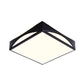 White/Black Squared Box Flush Mount Light Minimalist 18.5"/22.5" W LED Metallic Ceiling Lamp in White/Warm Light Clearhalo 'Ceiling Lights' 'Close To Ceiling Lights' 'Close to ceiling' 'Flush mount' Lighting' 732757