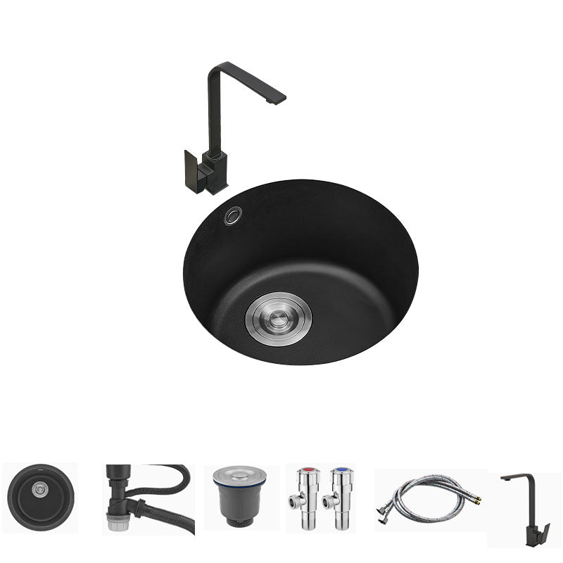 Undermount Kitchen Bar Sink Quartz Round Shape Kitchen Bar Sink Sink with Faucet Seven Character Faucet Clearhalo 'Home Improvement' 'home_improvement' 'home_improvement_kitchen_sinks' 'Kitchen Remodel & Kitchen Fixtures' 'Kitchen Sinks & Faucet Components' 'Kitchen Sinks' 'kitchen_sinks' 7327570