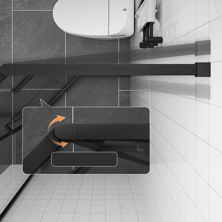 Neo-Angle Tempered Glass Shower Enclosure Black Framed Shower Enclosure Clearhalo 'Bathroom Remodel & Bathroom Fixtures' 'Home Improvement' 'home_improvement' 'home_improvement_shower_stalls_enclosures' 'Shower Stalls & Enclosures' 'shower_stalls_enclosures' 'Showers & Bathtubs' 7327611