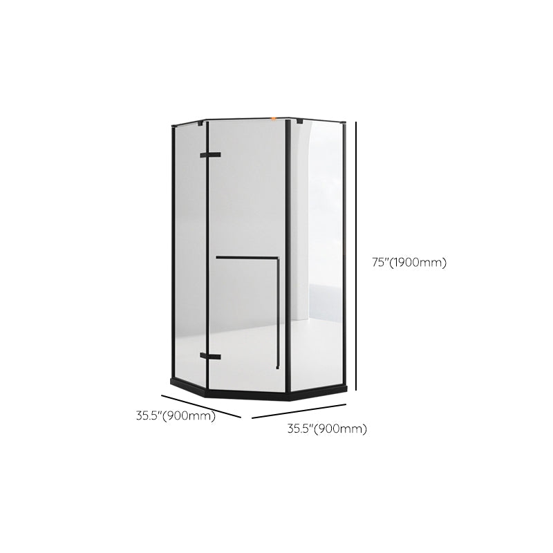 Neo-Angle Tempered Glass Shower Enclosure Black Framed Shower Enclosure Clearhalo 'Bathroom Remodel & Bathroom Fixtures' 'Home Improvement' 'home_improvement' 'home_improvement_shower_stalls_enclosures' 'Shower Stalls & Enclosures' 'shower_stalls_enclosures' 'Showers & Bathtubs' 7327616