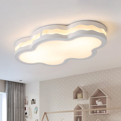 White Cloud Flush Mount Lighting Contemporary LED Iron Close to Ceiling Lamp in Warm/White Light for Children Bedroom, 26"/22.5" W White Clearhalo 'Ceiling Lights' 'Close To Ceiling Lights' 'Close to ceiling' 'Flush mount' Lighting' 732770