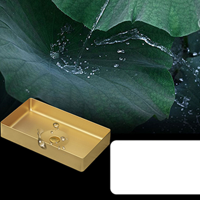 Modern Bathroom Sink with Pop-Up Drain Rectangular Metal Vessel Bathroom Sink Clearhalo 'Bathroom Remodel & Bathroom Fixtures' 'Bathroom Sinks & Faucet Components' 'Bathroom Sinks' 'bathroom_sink' 'Home Improvement' 'home_improvement' 'home_improvement_bathroom_sink' 7327848