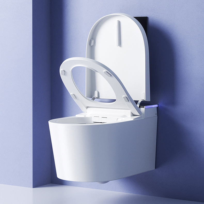 Contemporary Elongated Wall Mounted Bidet Heated Seat Wall Hung Toilet Set Clearhalo 'Bathroom Remodel & Bathroom Fixtures' 'Bidets' 'Home Improvement' 'home_improvement' 'home_improvement_bidets' 'Toilets & Bidets' 7328018