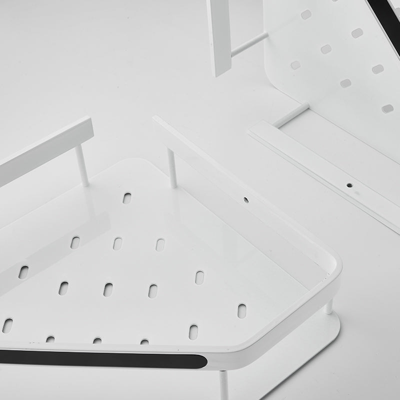 Matte White 3-Piece Modern Bathroom Accessory Set, Bath Shelf Clearhalo 'Bathroom Hardware Sets' 'Bathroom Hardware' 'Bathroom Remodel & Bathroom Fixtures' 'bathroom_hardware_sets' 'Home Improvement' 'home_improvement' 'home_improvement_bathroom_hardware_sets' 7328134