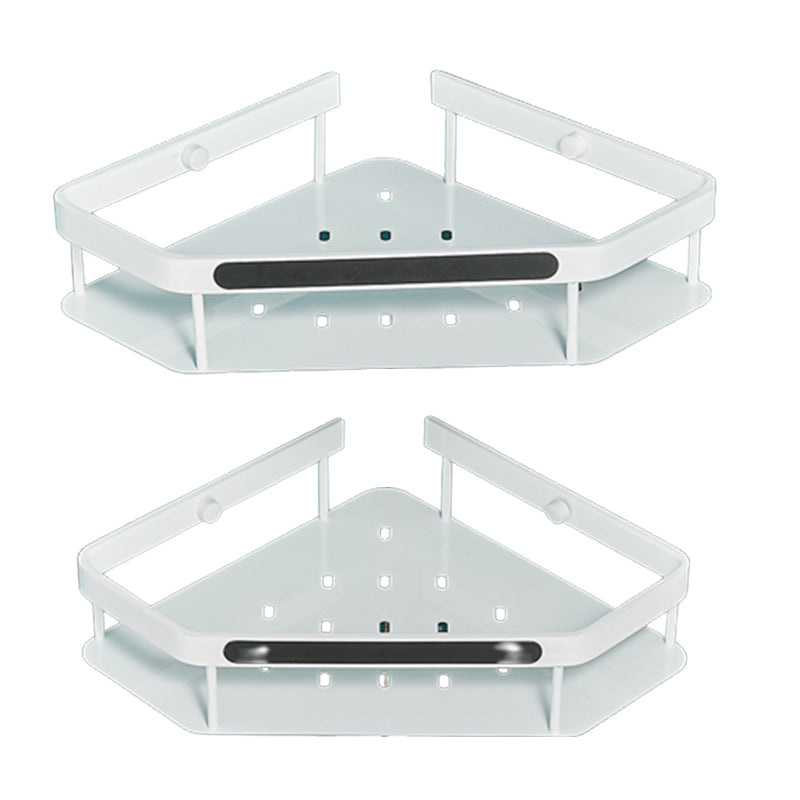 Matte White 3-Piece Modern Bathroom Accessory Set, Bath Shelf Clearhalo 'Bathroom Hardware Sets' 'Bathroom Hardware' 'Bathroom Remodel & Bathroom Fixtures' 'bathroom_hardware_sets' 'Home Improvement' 'home_improvement' 'home_improvement_bathroom_hardware_sets' 7328135
