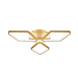 White Rhombus Ceiling Flush Mount Modern LED Acrylic Semi Flushmount Lighting in White/Warm Light, 20"/21" Wide Clearhalo 'Ceiling Lights' 'Close To Ceiling Lights' 'Close to ceiling' 'Semi-flushmount' Lighting' 732817