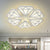 Diamond Acrylic Flush Lighting Contemporary LED White Semi Ceiling Mounted Fixture in Warm/White Light