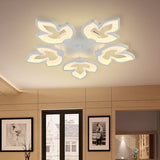 Acrylic Maple Leaves Semi Flush Mount Contemporary LED White Close to Ceiling Lamp in White/Warm Light Clearhalo 'Ceiling Lights' 'Close To Ceiling Lights' 'Close to ceiling' 'Flush mount' Lighting' 732841