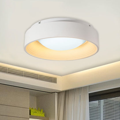 Modern Drum Flush Mount Lighting Acrylic LED Bedroom Close to Ceiling Lamp in White, 18"/23.5" Dia White Clearhalo 'Ceiling Lights' 'Close To Ceiling Lights' 'Close to ceiling' 'Flush mount' Lighting' 732854