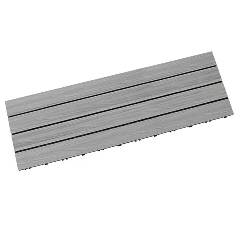 Outdoor Floor Board Stripe Composite Waterproof Square Deck Plank Grey Clearhalo 'Home Improvement' 'home_improvement' 'home_improvement_outdoor_deck_tiles_planks' 'Outdoor Deck Tiles & Planks' 'Outdoor Flooring & Tile' 'Outdoor Remodel' 'outdoor_deck_tiles_planks' 7328788