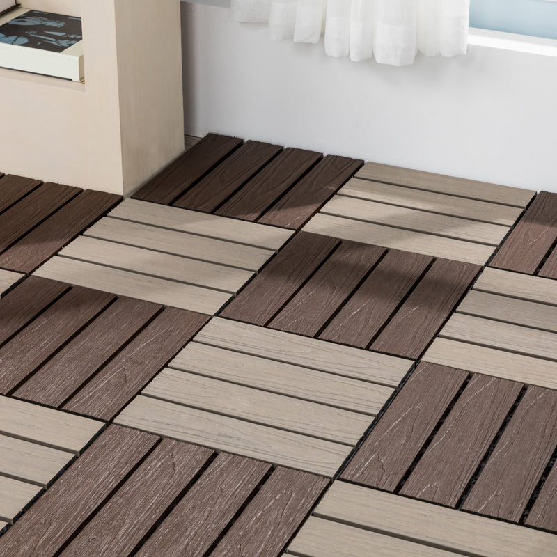Outdoor Floor Board Stripe Composite Waterproof Square Deck Plank Clearhalo 'Home Improvement' 'home_improvement' 'home_improvement_outdoor_deck_tiles_planks' 'Outdoor Deck Tiles & Planks' 'Outdoor Flooring & Tile' 'Outdoor Remodel' 'outdoor_deck_tiles_planks' 7328789