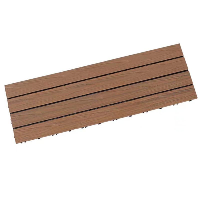 Outdoor Floor Board Stripe Composite Waterproof Square Deck Plank Brown Clearhalo 'Home Improvement' 'home_improvement' 'home_improvement_outdoor_deck_tiles_planks' 'Outdoor Deck Tiles & Planks' 'Outdoor Flooring & Tile' 'Outdoor Remodel' 'outdoor_deck_tiles_planks' 7328790