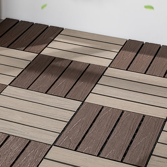 Outdoor Floor Board Stripe Composite Waterproof Square Deck Plank Clearhalo 'Home Improvement' 'home_improvement' 'home_improvement_outdoor_deck_tiles_planks' 'Outdoor Deck Tiles & Planks' 'Outdoor Flooring & Tile' 'Outdoor Remodel' 'outdoor_deck_tiles_planks' 7328793