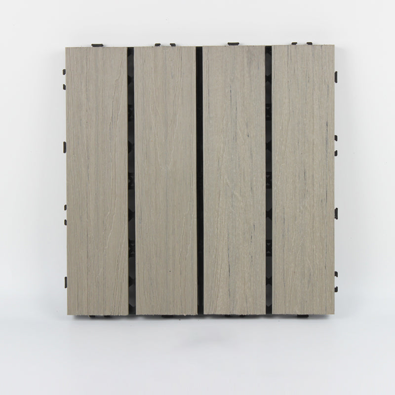 Outdoor Floor Board Stripe Composite Waterproof Square Deck Plank Dark Gray Clearhalo 'Home Improvement' 'home_improvement' 'home_improvement_outdoor_deck_tiles_planks' 'Outdoor Deck Tiles & Planks' 'Outdoor Flooring & Tile' 'Outdoor Remodel' 'outdoor_deck_tiles_planks' 7328794