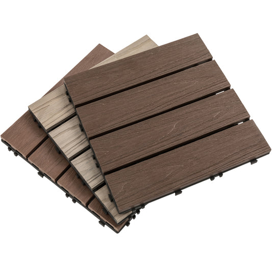 Outdoor Floor Board Stripe Composite Waterproof Square Deck Plank Clearhalo 'Home Improvement' 'home_improvement' 'home_improvement_outdoor_deck_tiles_planks' 'Outdoor Deck Tiles & Planks' 'Outdoor Flooring & Tile' 'Outdoor Remodel' 'outdoor_deck_tiles_planks' 7328795