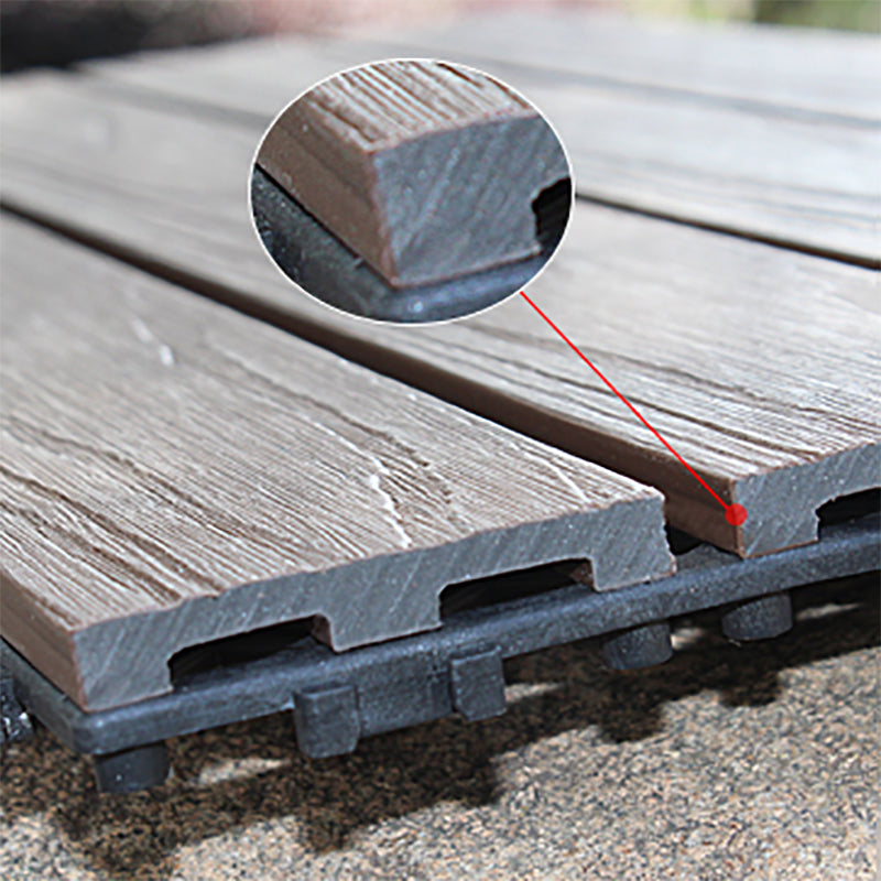 Outdoor Floor Board Stripe Composite Waterproof Square Deck Plank Clearhalo 'Home Improvement' 'home_improvement' 'home_improvement_outdoor_deck_tiles_planks' 'Outdoor Deck Tiles & Planks' 'Outdoor Flooring & Tile' 'Outdoor Remodel' 'outdoor_deck_tiles_planks' 7328802