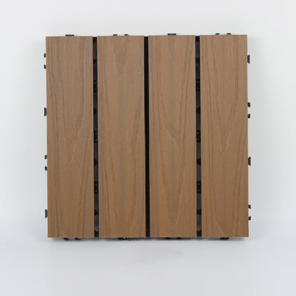 Outdoor Floor Board Stripe Composite Waterproof Square Deck Plank Teak Clearhalo 'Home Improvement' 'home_improvement' 'home_improvement_outdoor_deck_tiles_planks' 'Outdoor Deck Tiles & Planks' 'Outdoor Flooring & Tile' 'Outdoor Remodel' 'outdoor_deck_tiles_planks' 7328803