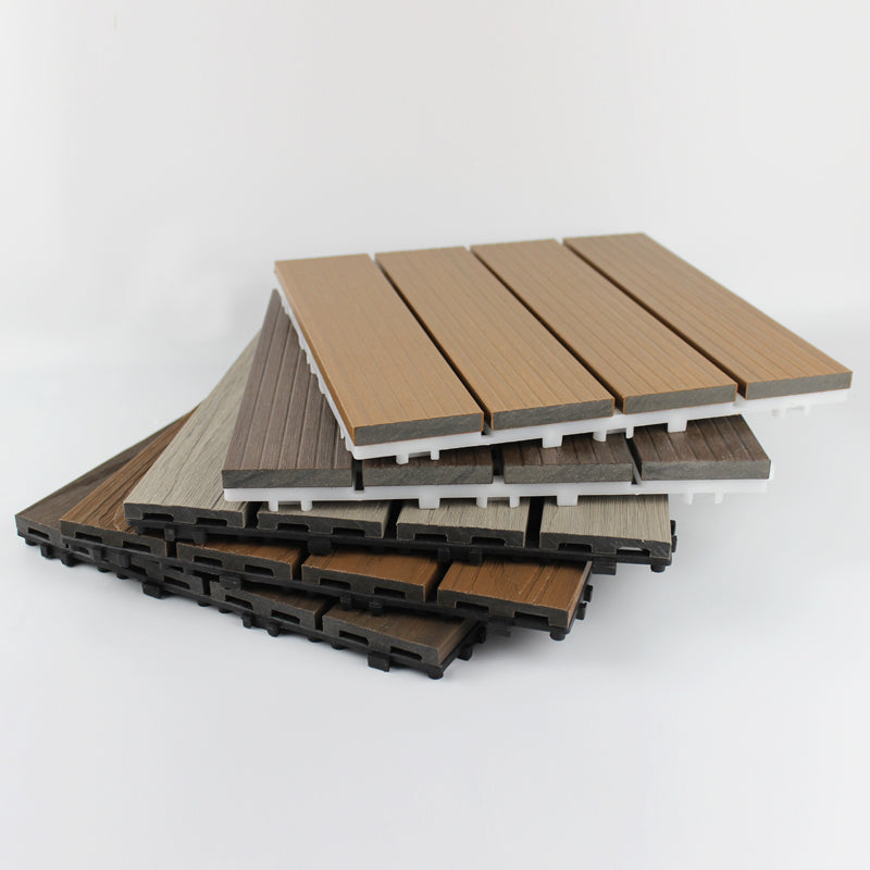 Outdoor Floor Board Stripe Composite Waterproof Square Deck Plank Clearhalo 'Home Improvement' 'home_improvement' 'home_improvement_outdoor_deck_tiles_planks' 'Outdoor Deck Tiles & Planks' 'Outdoor Flooring & Tile' 'Outdoor Remodel' 'outdoor_deck_tiles_planks' 7328806
