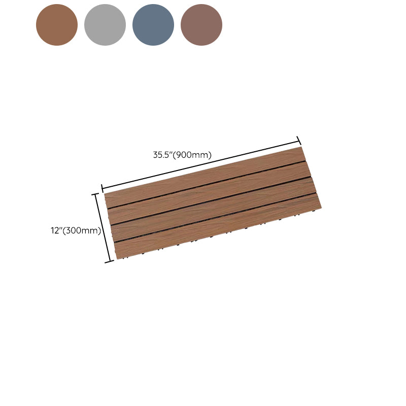 Outdoor Floor Board Stripe Composite Waterproof Square Deck Plank Clearhalo 'Home Improvement' 'home_improvement' 'home_improvement_outdoor_deck_tiles_planks' 'Outdoor Deck Tiles & Planks' 'Outdoor Flooring & Tile' 'Outdoor Remodel' 'outdoor_deck_tiles_planks' 7328811