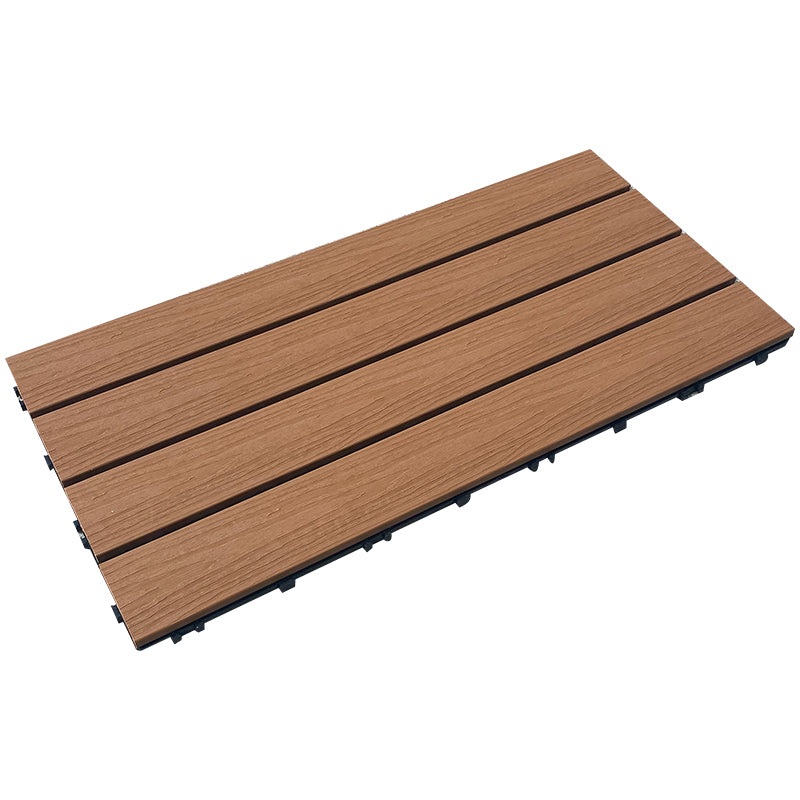 Snapping Patio Flooring Tiles Striped Pattern Tile Set Floor Board 24"L x 12"W x 1"H Teak Clearhalo 'Home Improvement' 'home_improvement' 'home_improvement_outdoor_deck_tiles_planks' 'Outdoor Deck Tiles & Planks' 'Outdoor Flooring & Tile' 'Outdoor Remodel' 'outdoor_deck_tiles_planks' 7328817