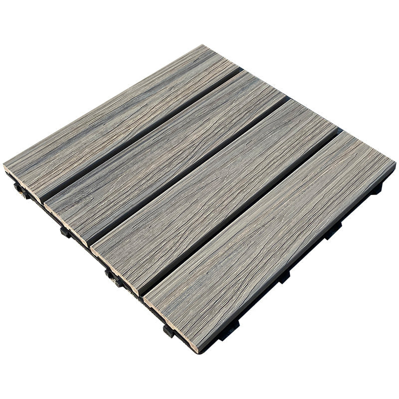 Snapping Patio Flooring Tiles Striped Pattern Tile Set Floor Board 12"L x 12"W x 1"H Old Wood Clearhalo 'Home Improvement' 'home_improvement' 'home_improvement_outdoor_deck_tiles_planks' 'Outdoor Deck Tiles & Planks' 'Outdoor Flooring & Tile' 'Outdoor Remodel' 'outdoor_deck_tiles_planks' 7328818