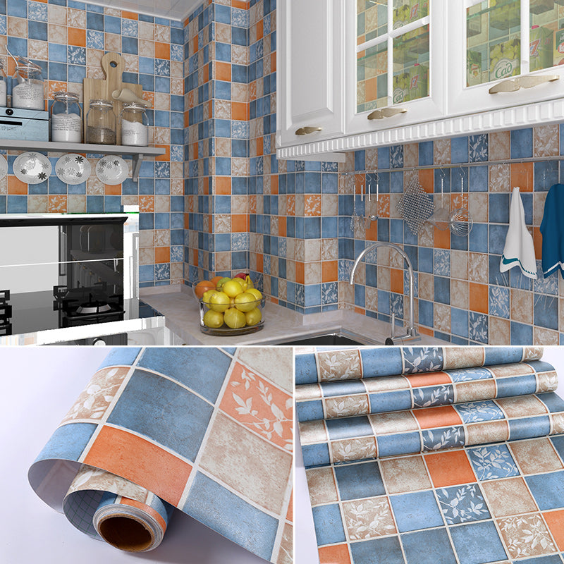 Colorful Mosaic Peel & Stick Tile Water-resistant Shower Wallpaper Sky Blue Clearhalo 'Flooring 'Home Improvement' 'home_improvement' 'home_improvement_peel_stick_blacksplash' 'Peel & Stick Backsplash Tile' 'peel_stick_blacksplash' 'Walls & Ceilings' Walls and Ceiling' 7328915