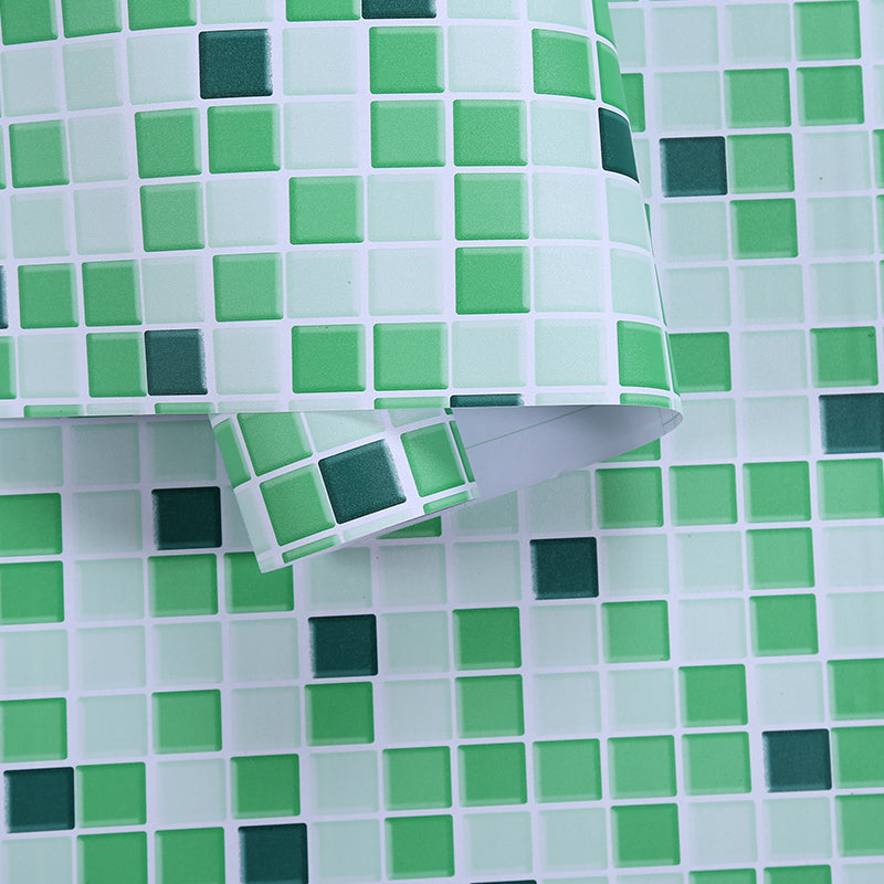 Colorful Mosaic Peel & Stick Tile Water-resistant Shower Wallpaper Green Clearhalo 'Flooring 'Home Improvement' 'home_improvement' 'home_improvement_peel_stick_blacksplash' 'Peel & Stick Backsplash Tile' 'peel_stick_blacksplash' 'Walls & Ceilings' Walls and Ceiling' 7328918